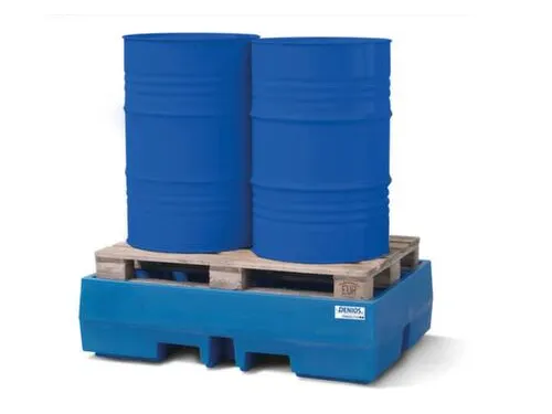 PE-opvangbak,v. 2x200l vat/kleinemballage,opvangvol. 270l