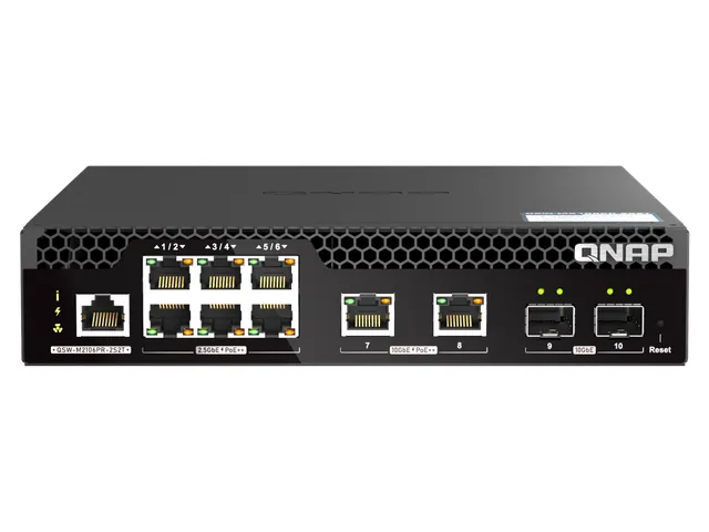 QNAP QSW-M2106PR-2S2T, Managed, L2, 10G Ethernet (100/1000/10000), Pow