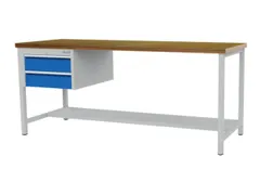 werkbank,HxBxD 860x2000x750mm,onderstel RAL7040,fronten RAL9005
