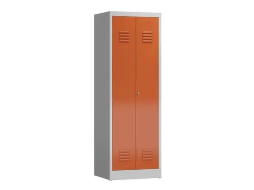 garderobekast 1800x590x500mm 2vak klink sokkel RAL7035 RAL300
