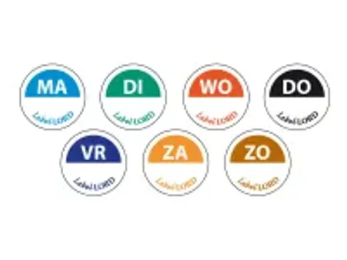 OUTLET Aqualabel Dagetiket Zondag Bruin 19mm 500 Stuks