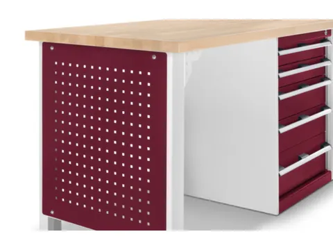 zijpaneel,v. werkbank,HxB 692x610mm,geperfor.,RAL3004