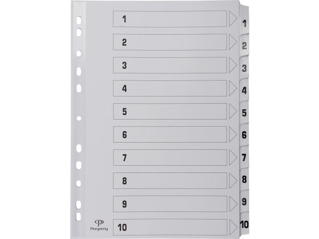 tabbladen met indexblad A4 11-gaatsperforatie karton 1-10 Wit | TabbladenShop.nl