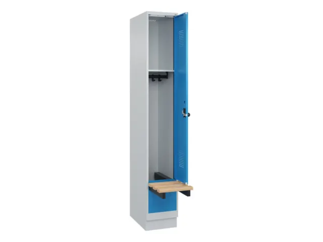 locker met bank,HxBxD 1950x300x815mm,1vak,vak B 300mm,draaigrendel