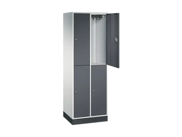 Dubbeldekse garderobekast,HxBxD 1950x620x500mm,2x2vak.,vak B 260mm