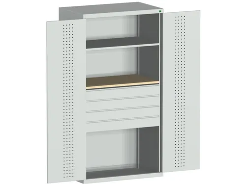 systeemkast 2000x1050x650mm 1 legbord 4 laden RAL7035