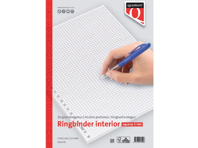 Interieur Quantore A4 23-gaats ruit 5mm 100vel