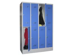 dubbeldekse locker,HxBxD 1850x1200x500mm,4x2vak.,RAL7035,front RAL7035