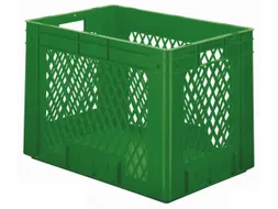 Euronorm Stapelkrat 420x600x400mm 80l Opengewerkt/Bodem Gesl. Groen
