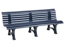 OUTLET Kunststofbank 800x2000x420mm Zit H 410mm 12 Latten 3 Pootstelle