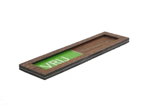 Premium Schuifbord Donker Houtlook Wit Niet Storen 150x40mm