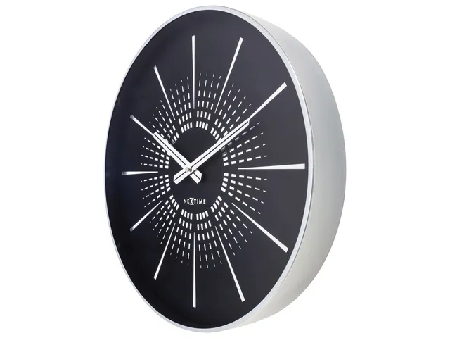 Stille wandklok - 40cm- Zwart - Metaal -NeXtime "Excentric"