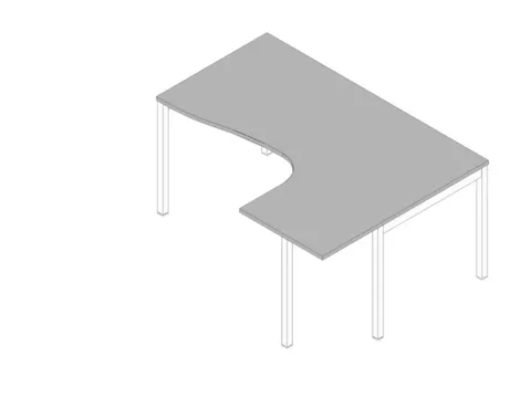 In hoogte verstelbaar hoekbureau,HxBxD 680-760x1600x1200mm,blad grijs