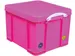 Boîte de rangement 35 Litres Rose Néon + poignées