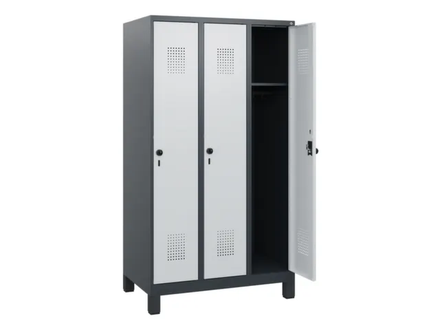 schoollocker,HxBxD 1630x900x500mm,3vak,vak B 300mm,draaigrendel,voeten