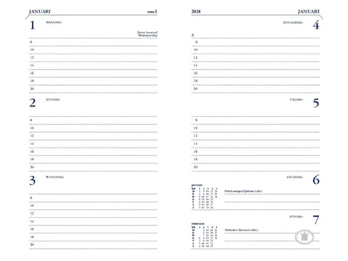 Agenda 2027 Ryam Memoplan 7 Mundior 7dagen/2pagina's zwart