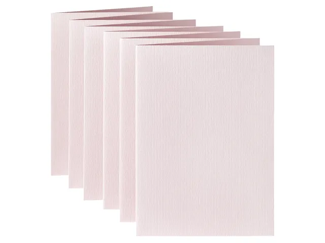 Correspondentiekaart Papicolor dubbel 105x148mm lichtroze pak à 6 st