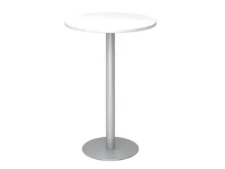 statafel,HxØ 1116x800mm,rond,schotelvoet zilverkleurig,ronde buis - 1