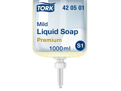 Handzeep Tork S1 vloeibaar mild geparfurmeerd parelwit 1000ml 420501