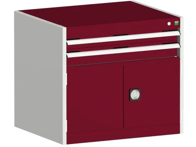 ladekast HxBxD 700x800x750mm 2laden RAL7035 front RAL3004