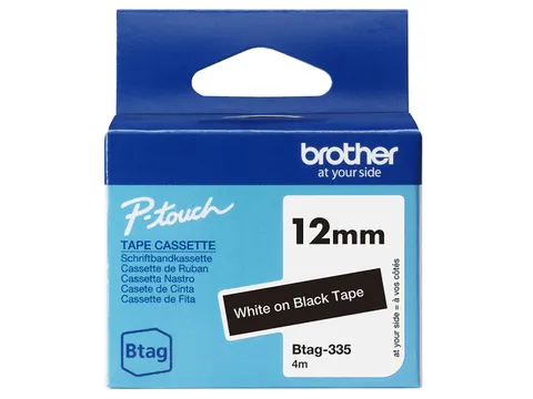 Brother BTAG-335 labelprinter-tape Wit op zwart