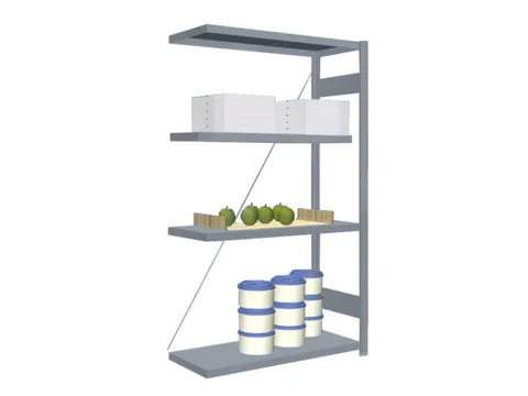 Rvs Inhaakstelling Aanbouw 1750x1010x435mm 4legborden Vaklast 200kg