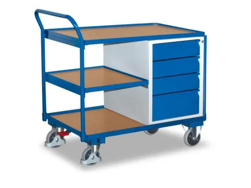 Tafel- En Kastwagen 250kg Laadvl. Lxb 1000x600mm 3 Etages 4 Laden