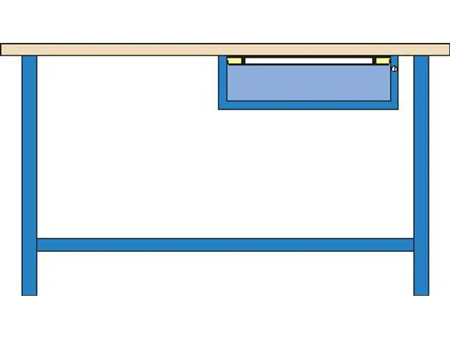 werkbank,HxBxD 840x1500x700mm,multiplexblad,RAL7035,front RAL7035