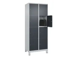 lockerkast,HxBxD 1950x800x500mm,2x4vakken,vak B 400mm,cil.-slot,voeten