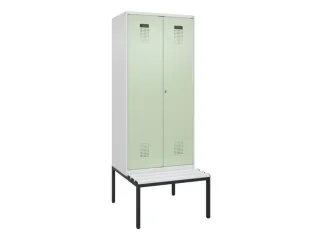 PBM-locker met bank,HxBxD 2120x800x815mm,2vak,vak B 400mm - 2