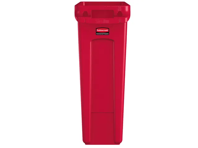 Collecteur Slim Jim avec conduits d'aération 87 litres rouge