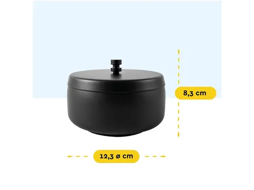 Asbak BRASQ tafelmodel 1 liter met deksel AT700 zwart