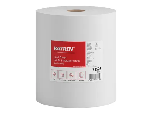 Handdoekrol Katrin Centerfeed M2 74526 2-laags 19cmx135m wit