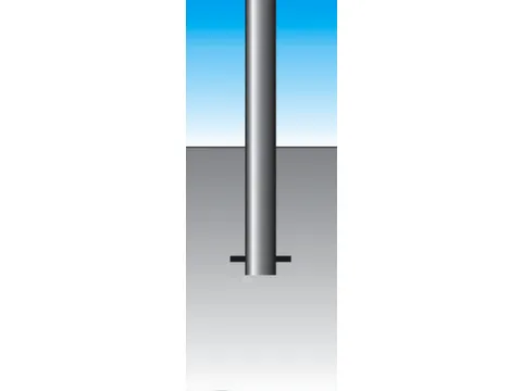 Afzetpaal Vierkant 70x 70m In Beton Spitse Kop Verzinkt/Rood