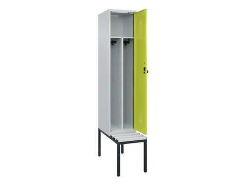 locker met bank,voor scheiding van kleding,HxBxD 2120x400x815mm,1vak