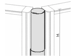 verbindingskolom,v. kantoor-scheidingswand,H 1600mm,hoek 0-180°
