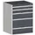 ladekast HxBxD 1000x800x525mm 5laden romp RAL7035 front RAL7016