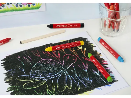waskrijt Faber-Castell Jumbo etui à 12 stuks