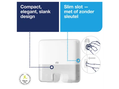 Tork 952100 Startpakket H2 mini Multifold Handdoek Dispenser + refill