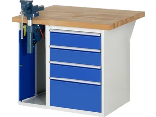 werkbank,HxBxD 890x1000x900mm,beukblad,draagverm. 750kg,2containers - 1