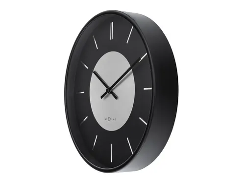 Wandklok NeXtime Retro II 25cm zwart/zilver metaal