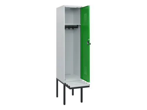 locker met bank,HxBxD 1950x400x815mm,1vak,vak B 400mm,draaigrendel