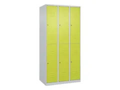 dubbeldekse locker,HxBxD 1850x900x500mm,3x2vak.,vak B 300mm,cil.-slot