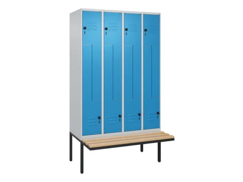 Z-garderobekast,HxBxD 2120x1200x815mm,8vak,vak B 300mm,draaigrendel