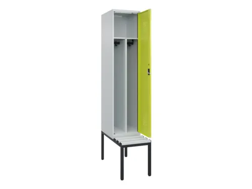 locker met bank,voor scheiding van kleding,HxBxD 2120x400x815mm,1vak