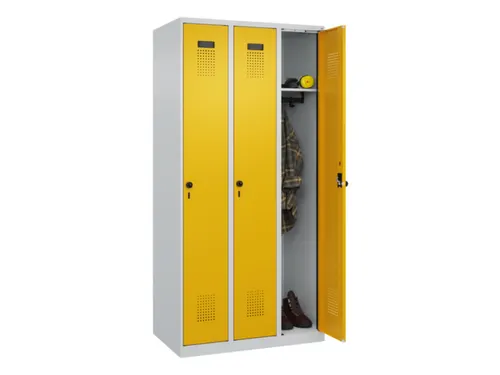 locker,HxBxD 1850x900x500mm,3vak,vak B 300mm,draaigrendel