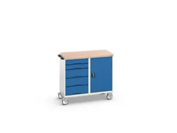 montagetafel 980x1050x600mm multiplexblad 5 laden kast front RAL5010