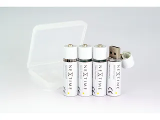 oplaadbare AA USB-Batterij blister a 4 stuks - 1