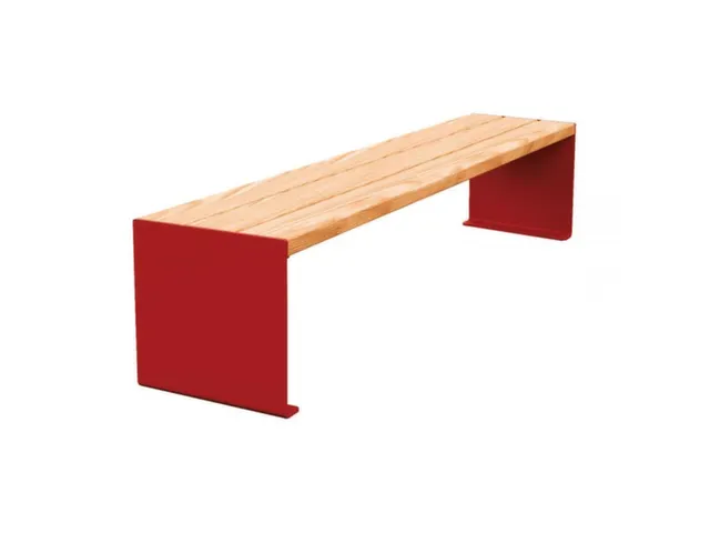 Banc sans dossier L1800mm 3 lattes chêne clair/RAL3004