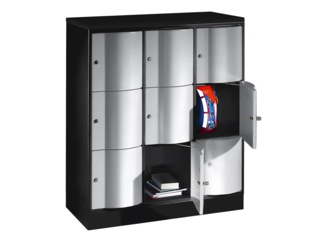 Vakkenkast Staalplaat HxBxD 1255x1150x540mm 3x3 Vakken Cilinderslot